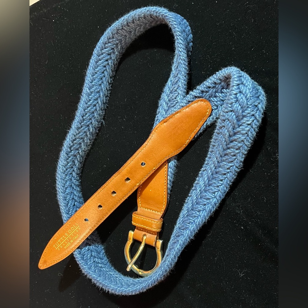 Tuttle Golf Collection Men's Braided Nylon & Leather Belt